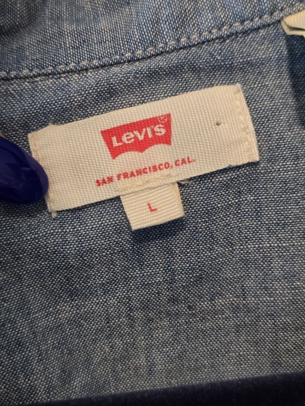 Levi's Chambray 100% Cotton Sleeveless Midi Dress in Blue - Picture 6 of 16